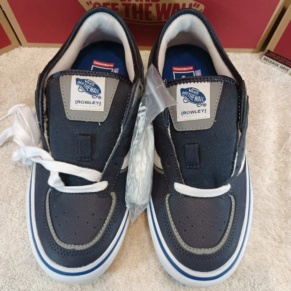 Vans Men's 7 / Women's 8.5 Rowley Low Top Blue/White Leather VN0A5KQTNAV